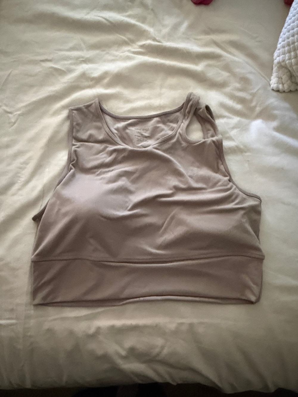 Nine West Active Neutral Taupe Scoop Crop Tank